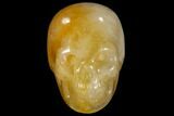 Realistic, Polished Yellow and White Aventurine Skull #116814-1